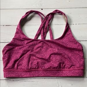 Lululemon pink speckled design energy bra